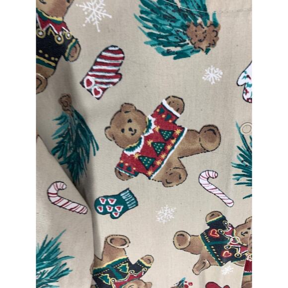 Teddy Bear Christmas Print Womens Long Sleeve Top - Festive Holiday Design - Picture 4 of 10